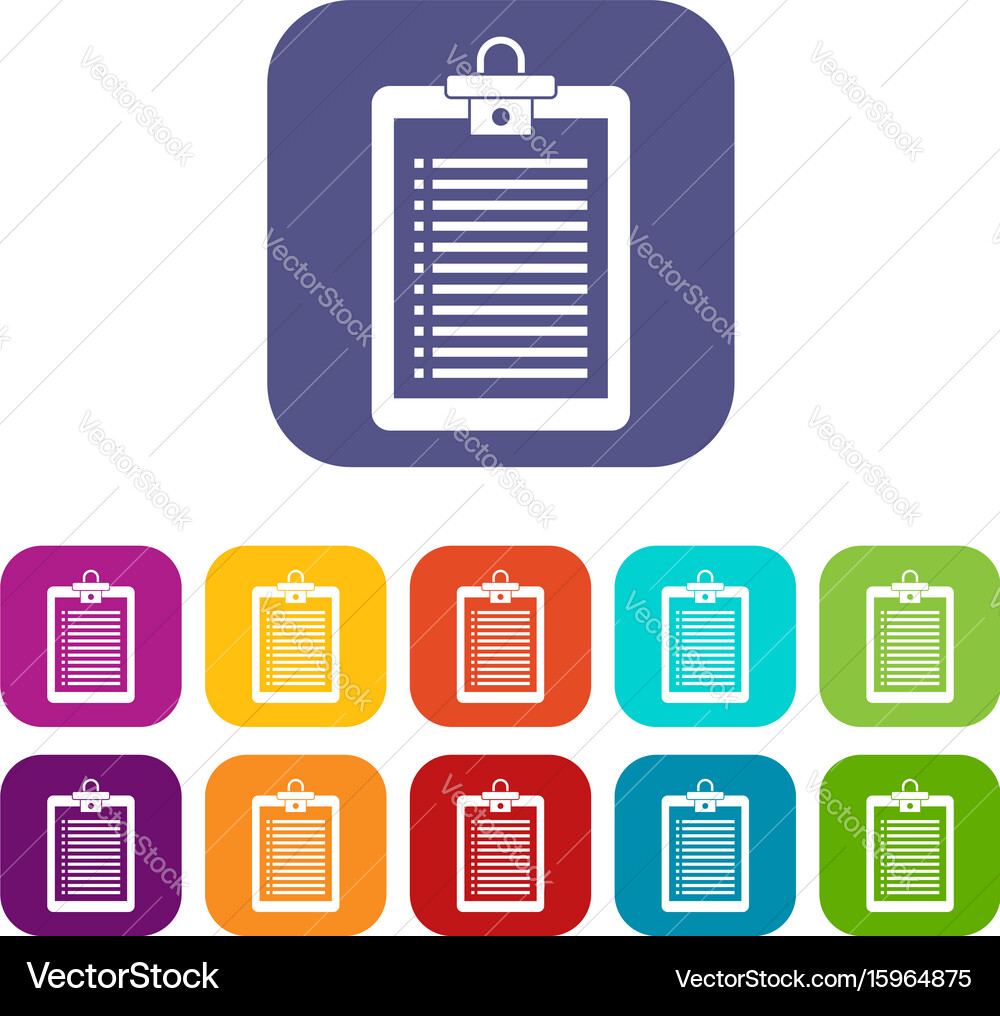 Clipboard with check list icons set vector image
