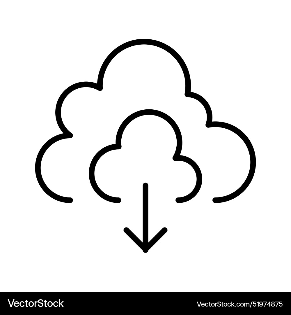 Cloud computing icon in thin line style graphic Vector Image
