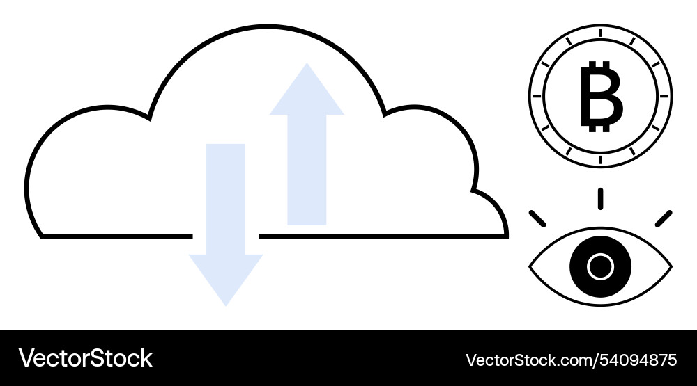 Cloud storage and security with blockchain Cloud storage and security with blockchain vector image