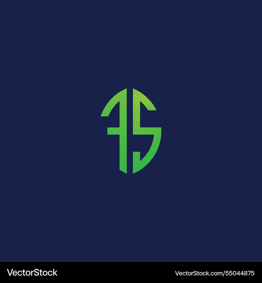 Creative initial letters fs with eco leaf shape Vector Image