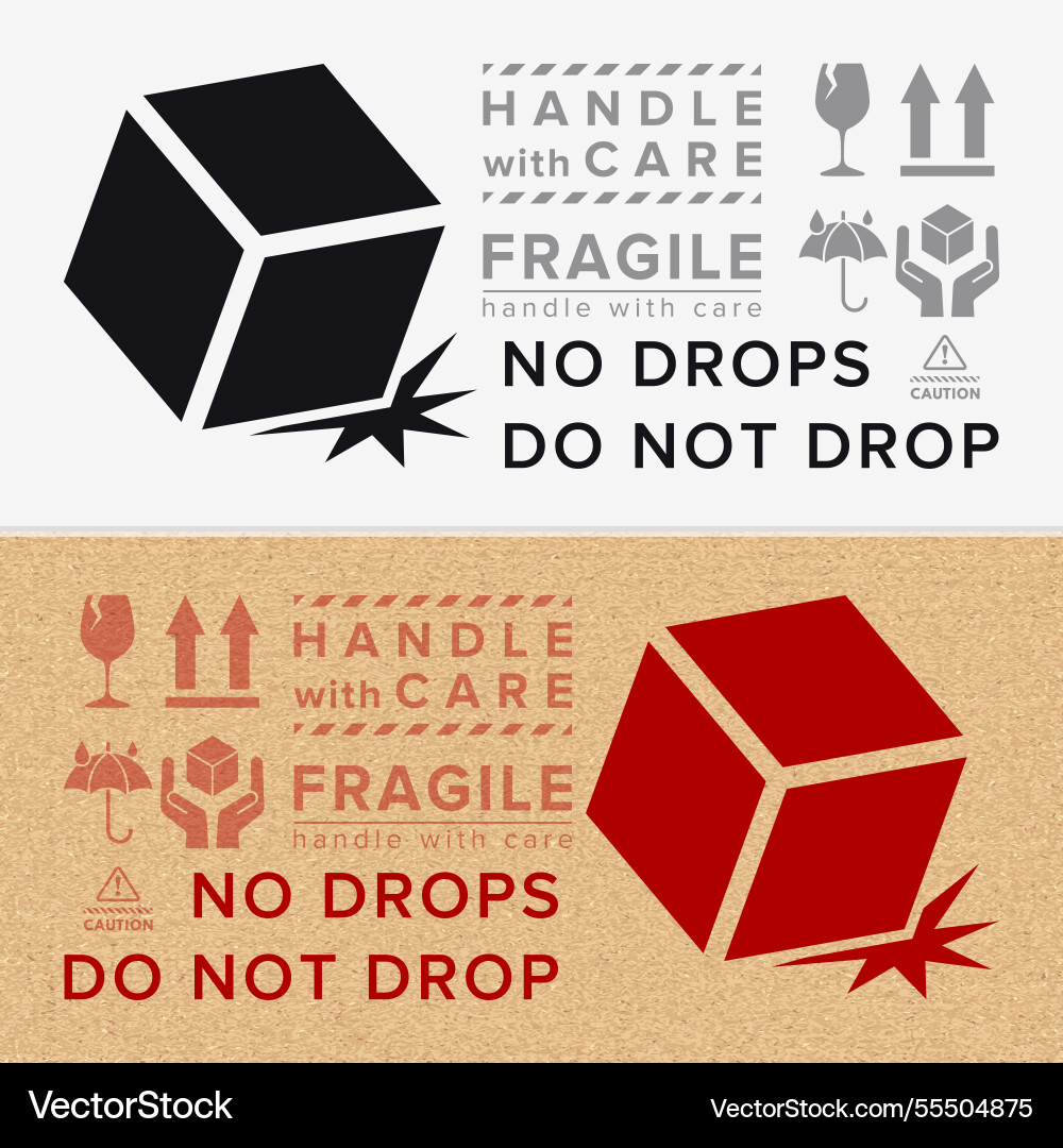 Do not drop fragile items packaging symbol sign Do not drop fragile items packaging symbol sign vector image
