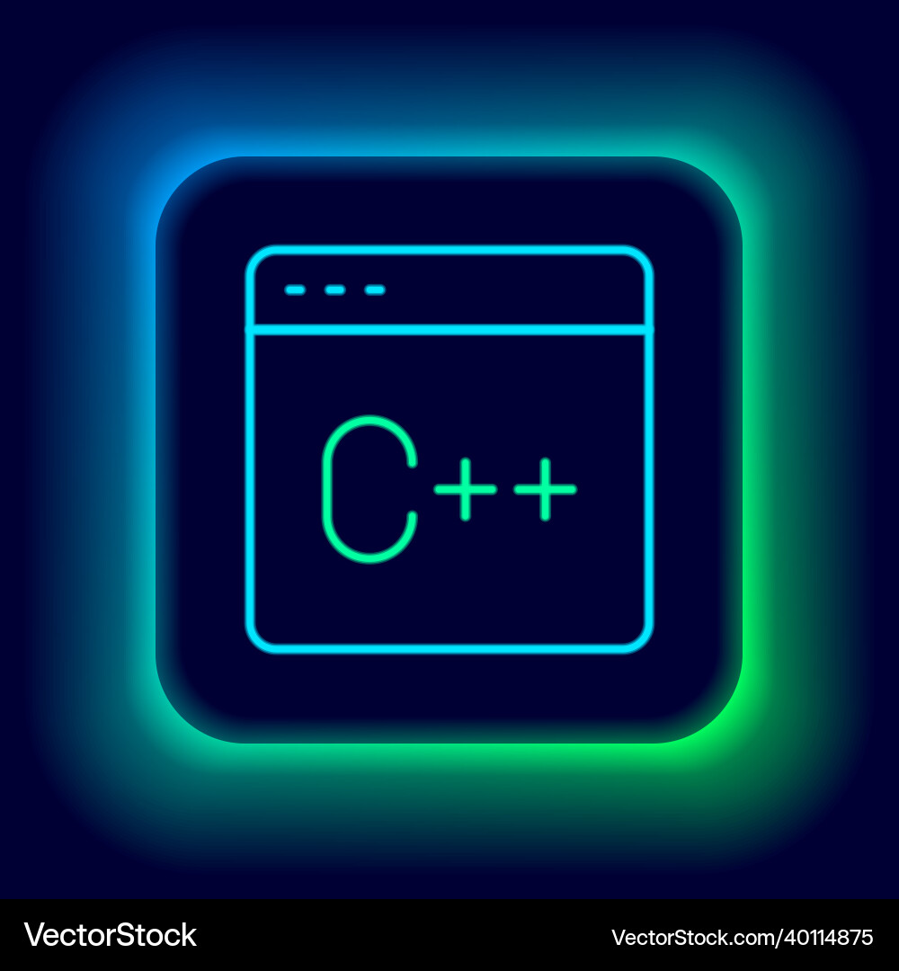 Glowing neon line software web developer Vector Image