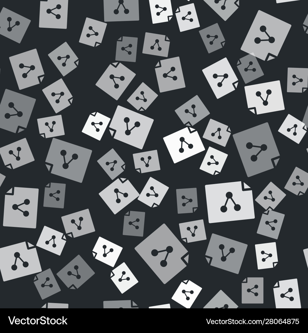 Grey share file icon isolated seamless pattern Vector Image
