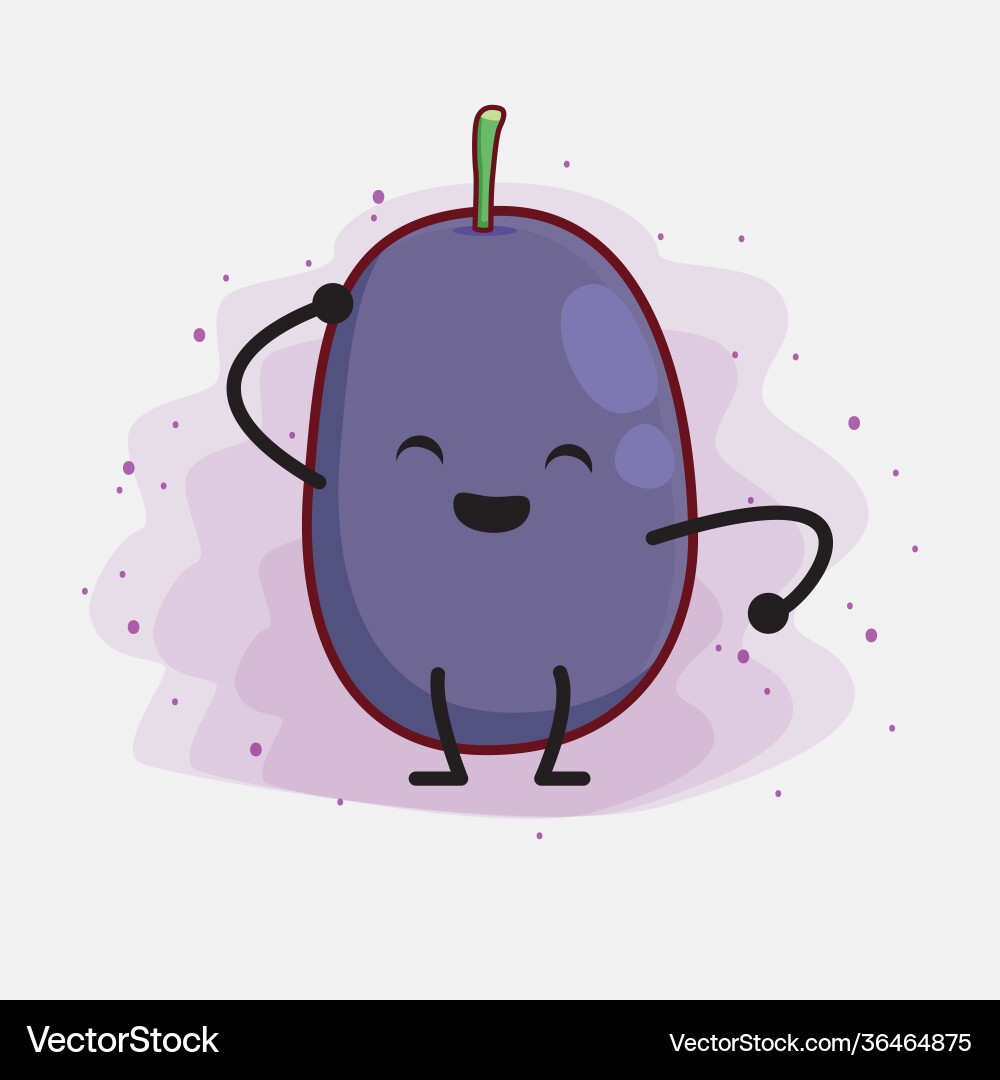 Java plum fruit cute character with simple face Vector Image