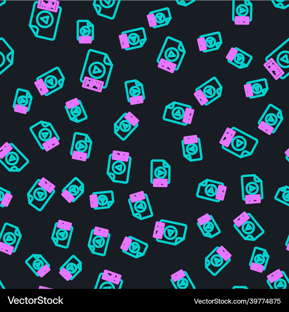 Line mp4 file document download button icon Line mp4 file document download button icon vector image