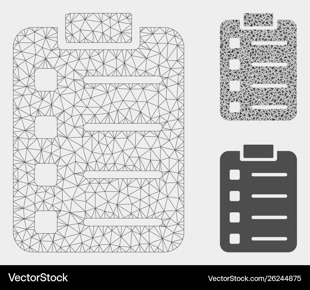 List pad mesh network model and triangle List pad mesh network model and triangle vector image