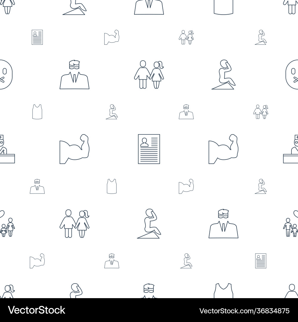 Man icons pattern seamless white background Vector Image