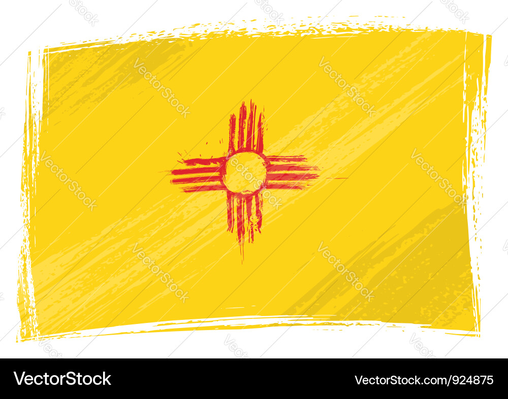 New Mexico Grunge Flag Vector Image