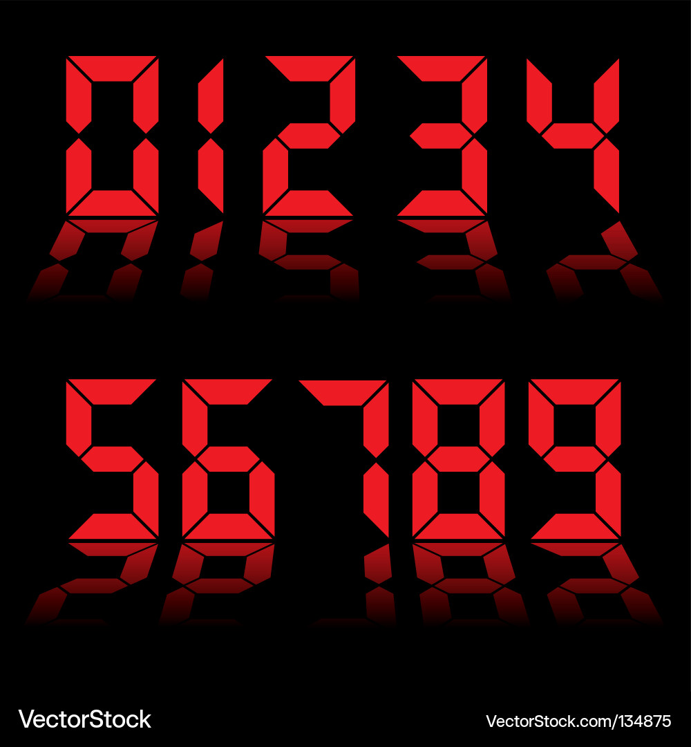 Red Digital Clock Display vector image