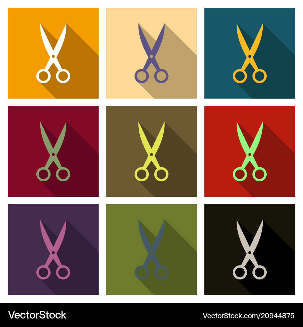 Scissors open on background flat design vector image