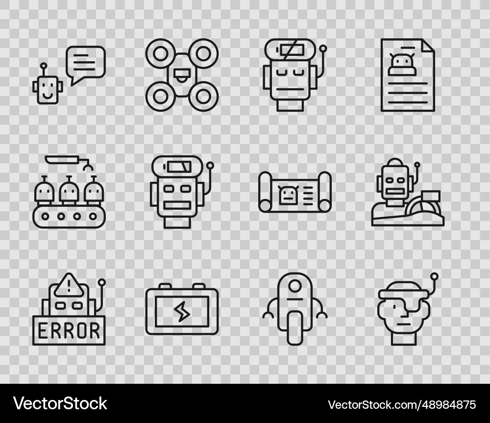 Set line error in robot smart glasses low Set line error in robot smart glasses low Vector Image