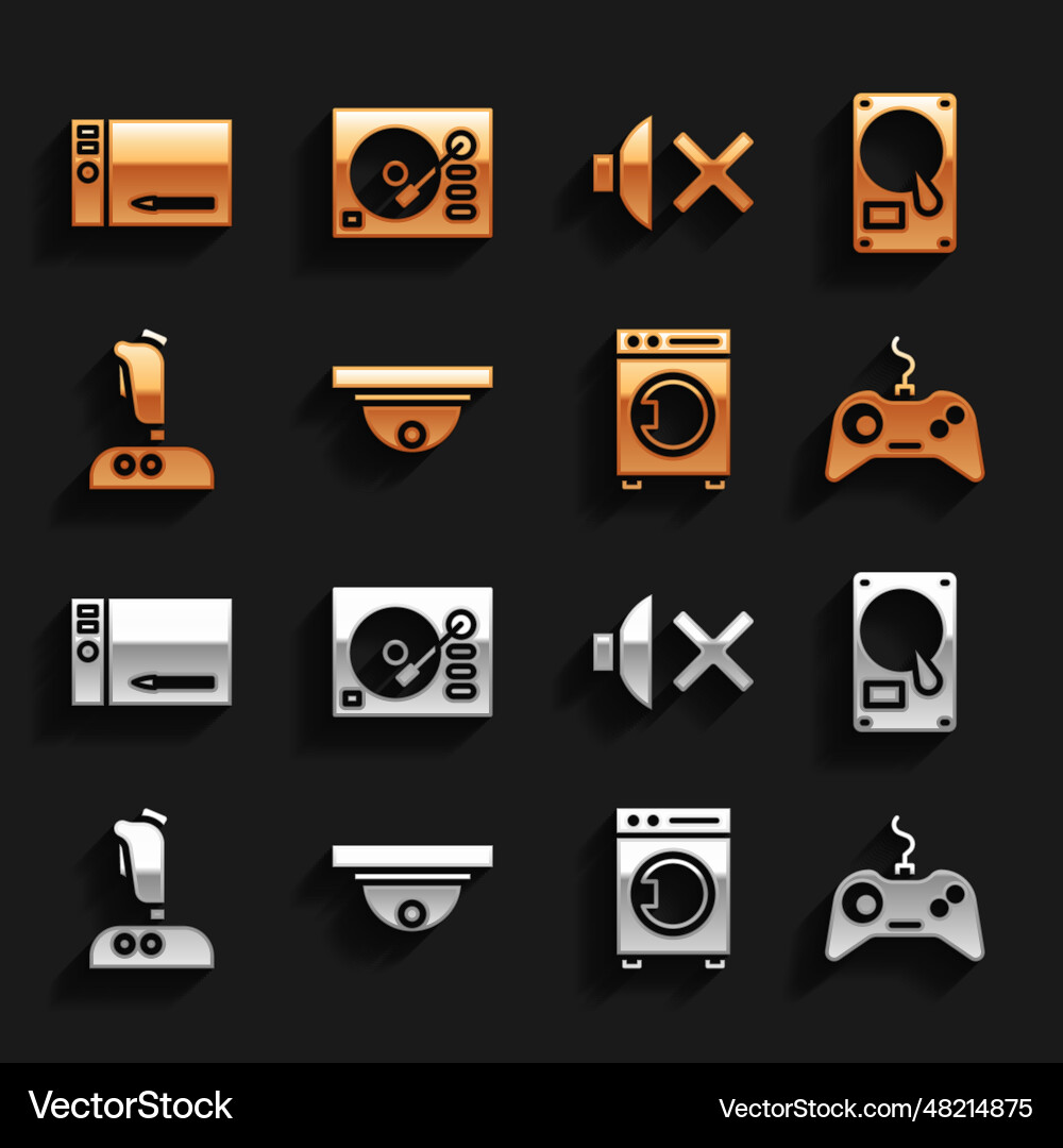 Set motion sensor hard disk drive hdd gamepad Set motion sensor hard disk drive hdd gamepad vector image