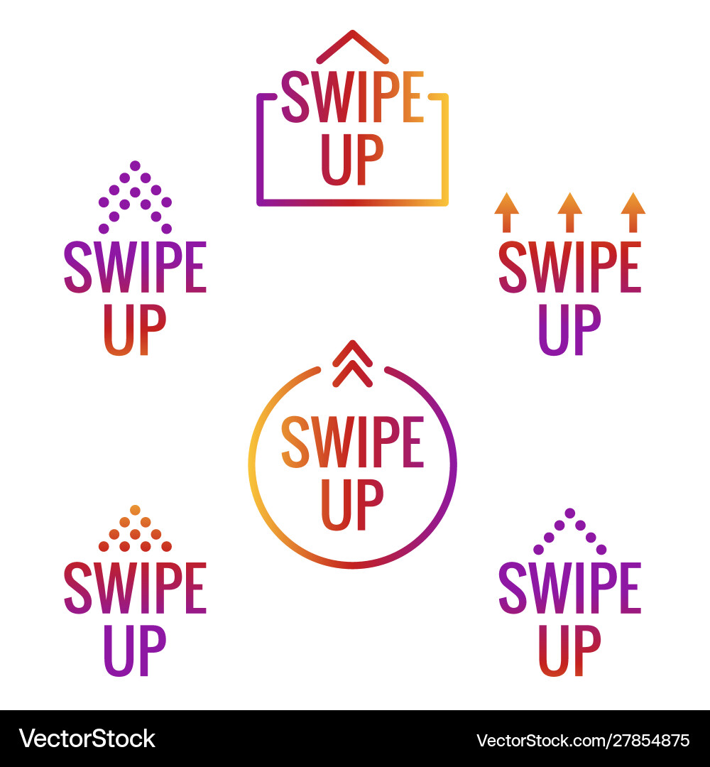 Swipe Up Icon Set - Modern UI vector image
