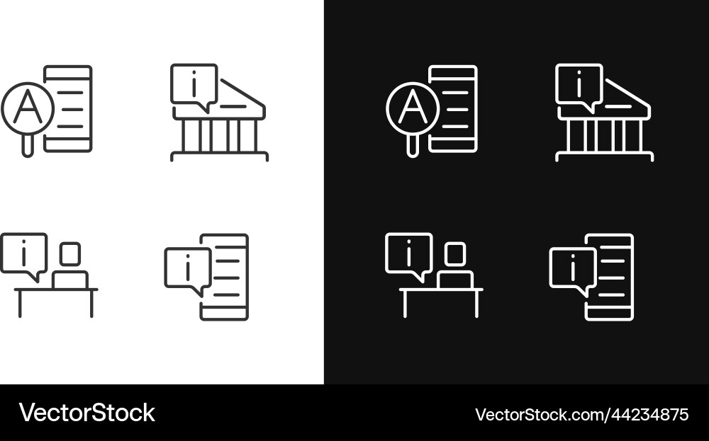 Types of informational support pixel perfect Types of informational support pixel perfect vector image