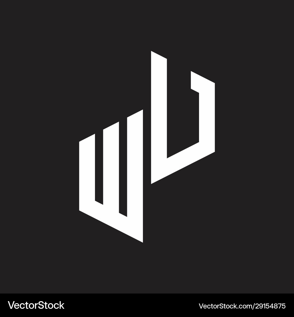 Wu initial letters logo monogram with up to down vector image