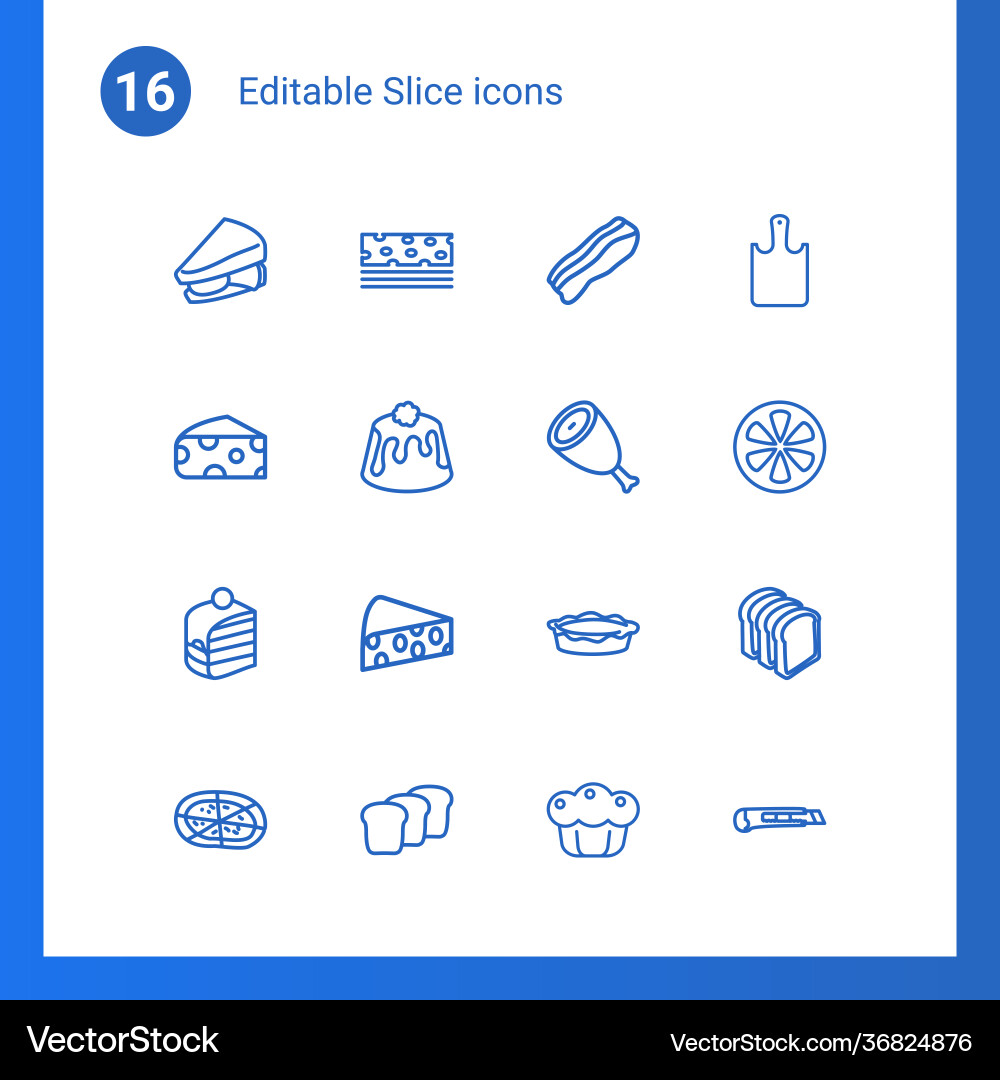 16 slice icons Royalty Free Vector Image - VectorStock