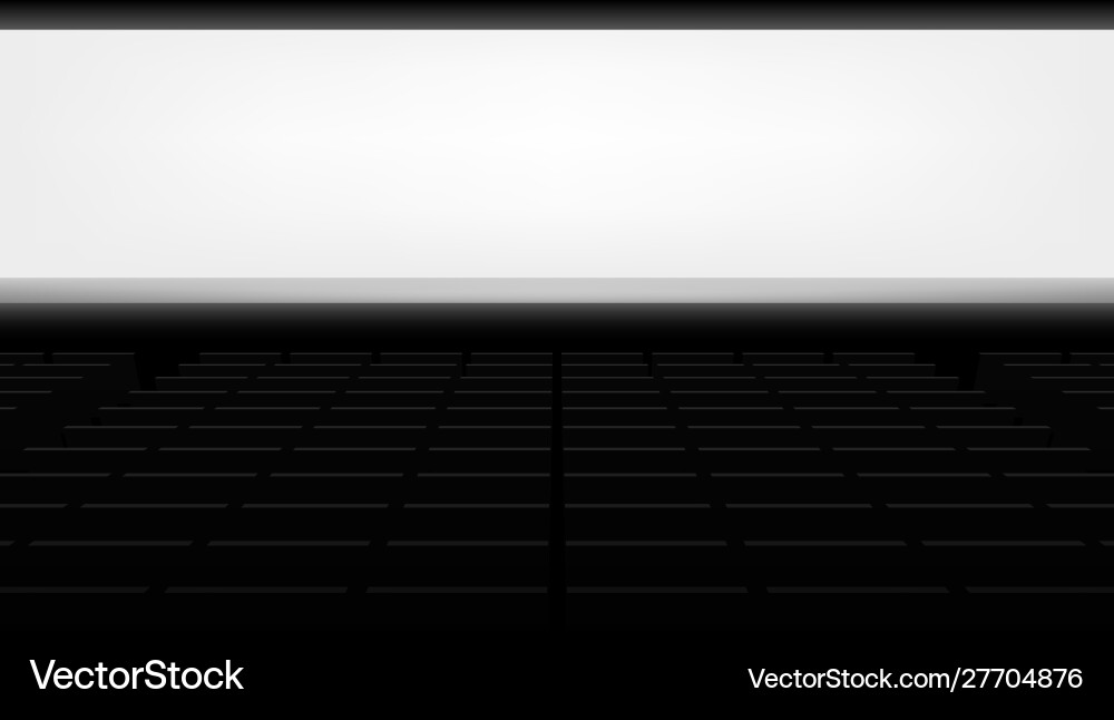 3d auditorium scene blank screen empty display Vector Image