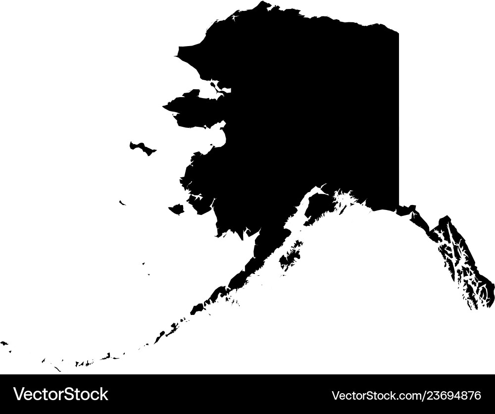 Alaska State Silhouette Map Vector Image