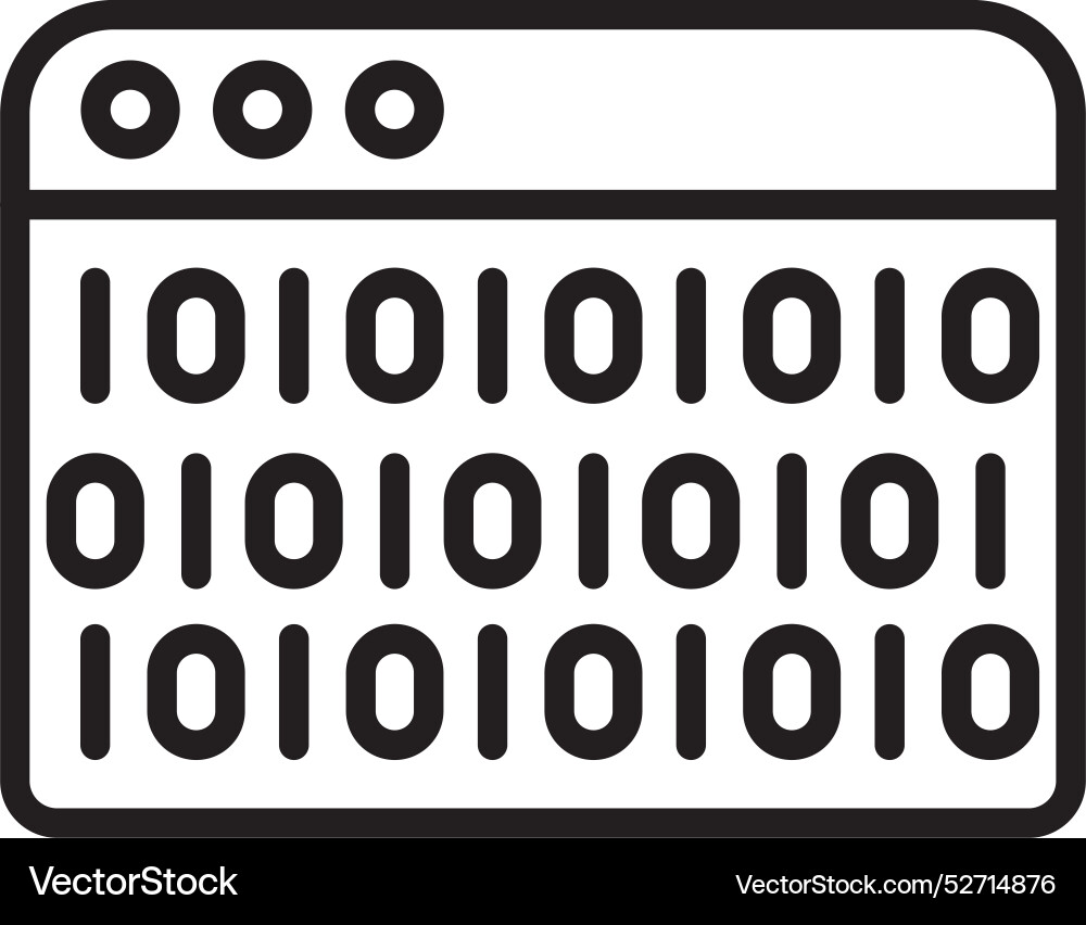 Binary code line icon design Vector Image