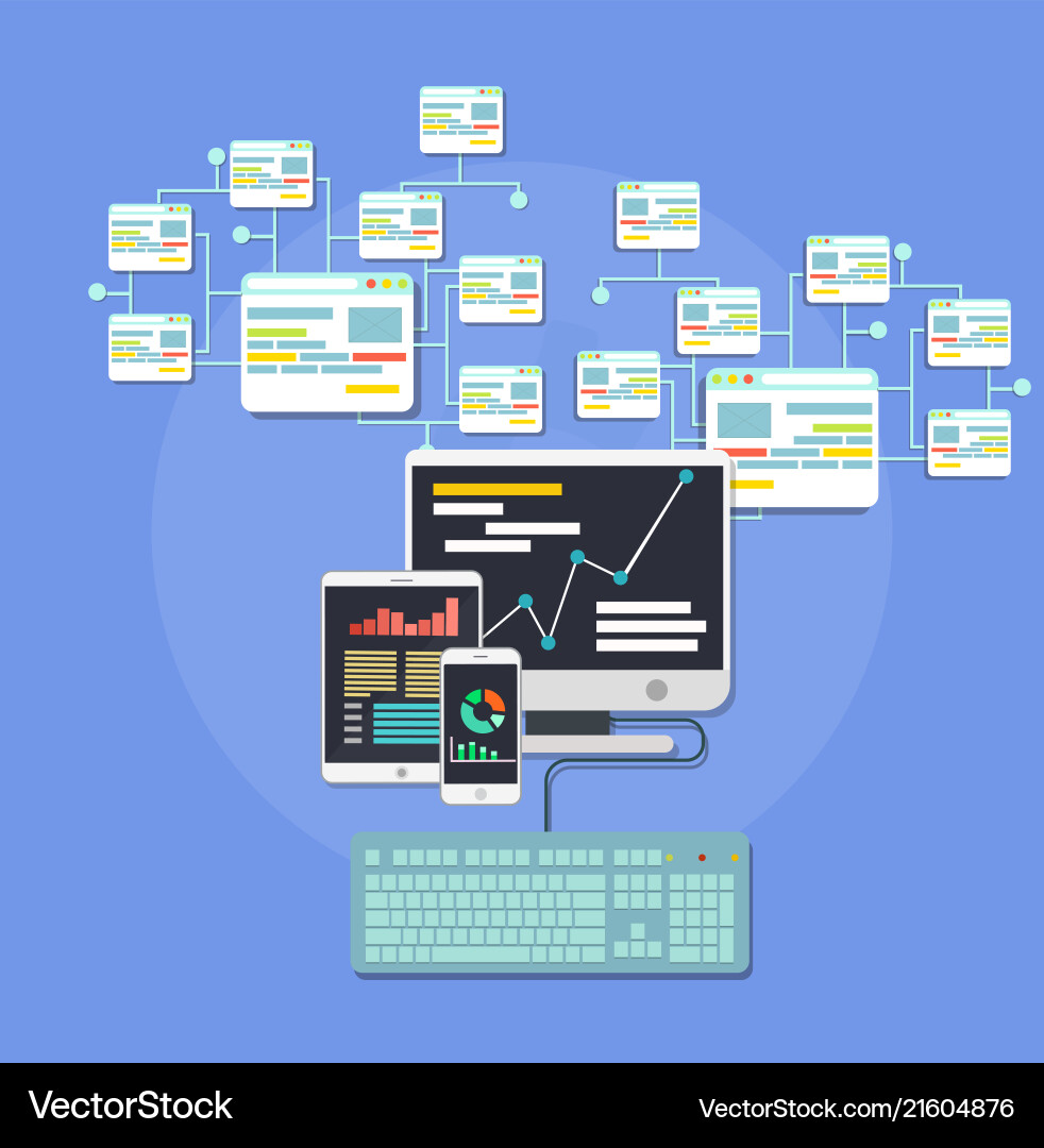 Design web interface website computer development Design web interface website computer development Vector Image
