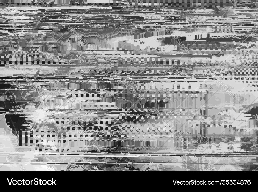 Digital glitch grayscale abstract texture Digital glitch grayscale abstract texture Vector Image