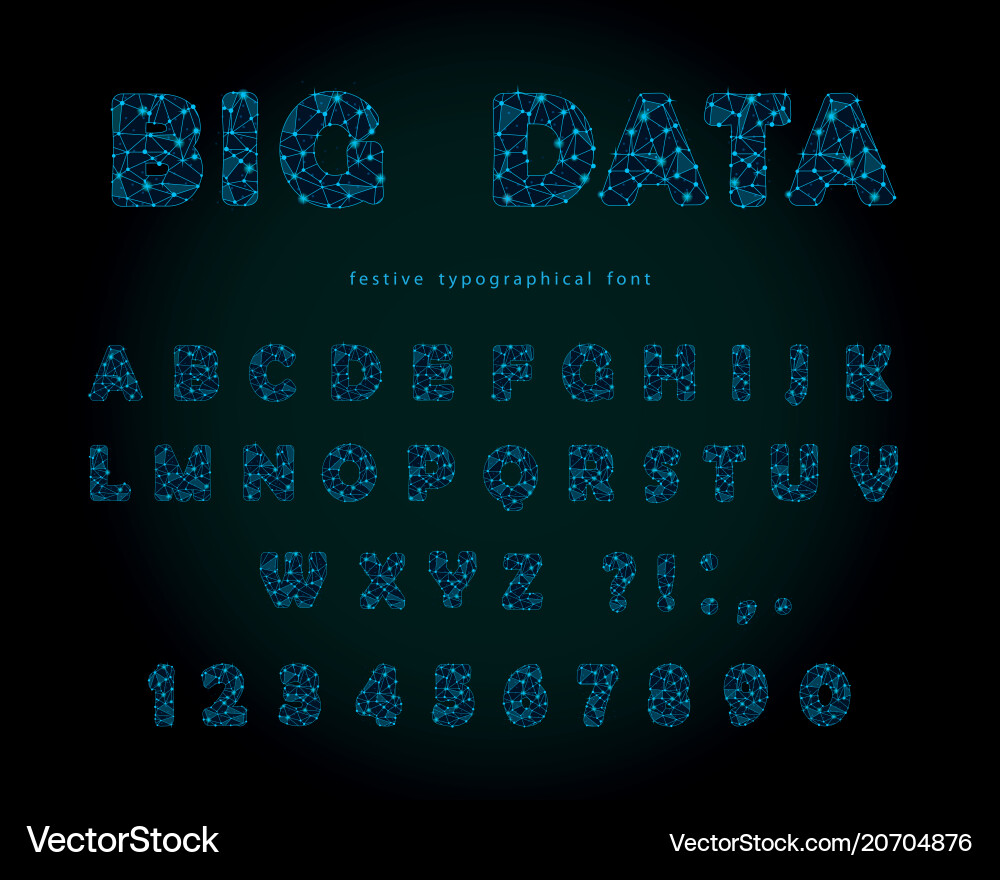 Dynamic Data Network with Sparkle vector image