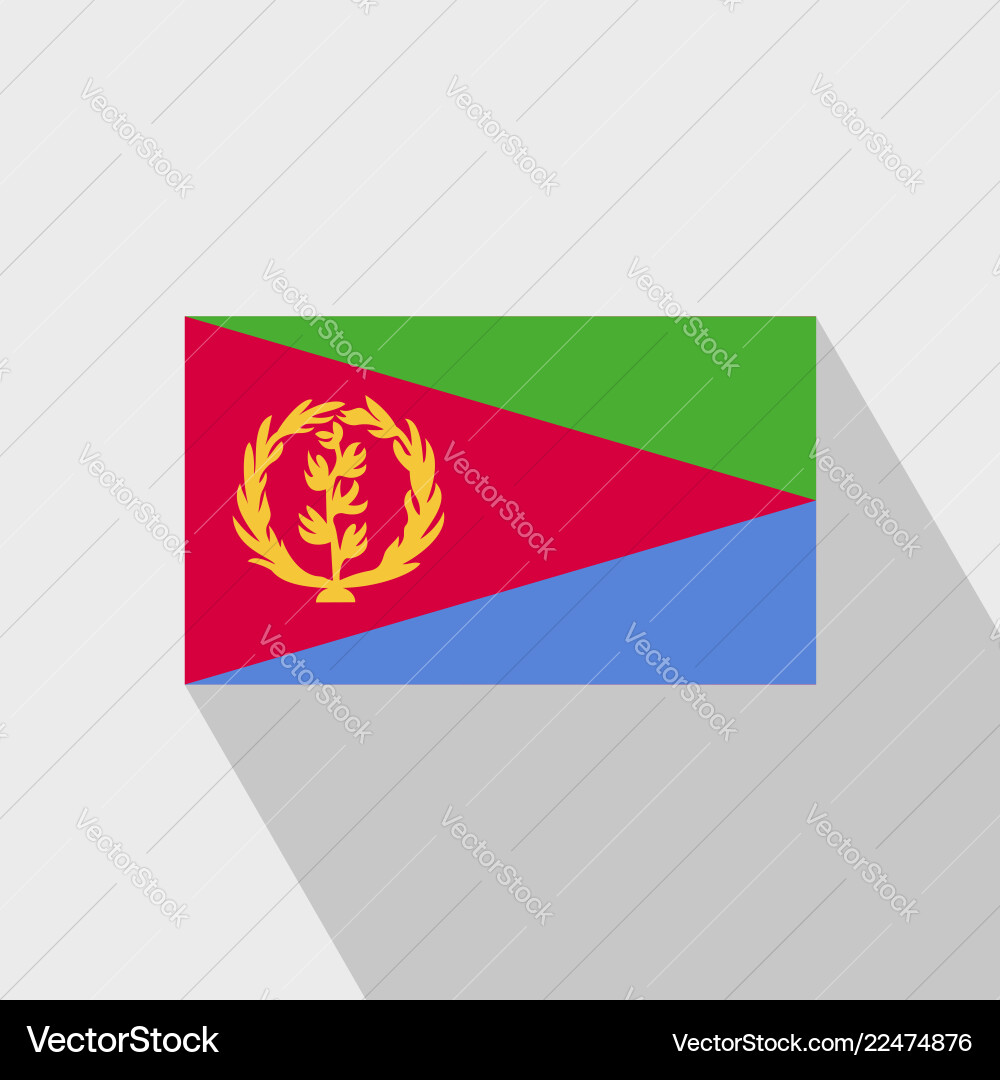 Eritrea Flagge lange Schatten Design vektorbild