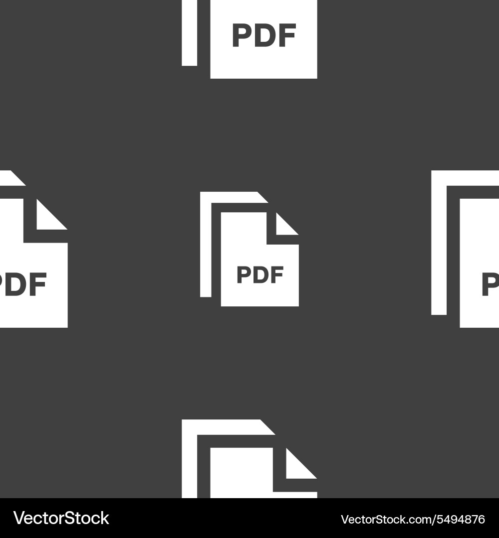 File pdf icon sign seamless pattern on a gray Vector Image