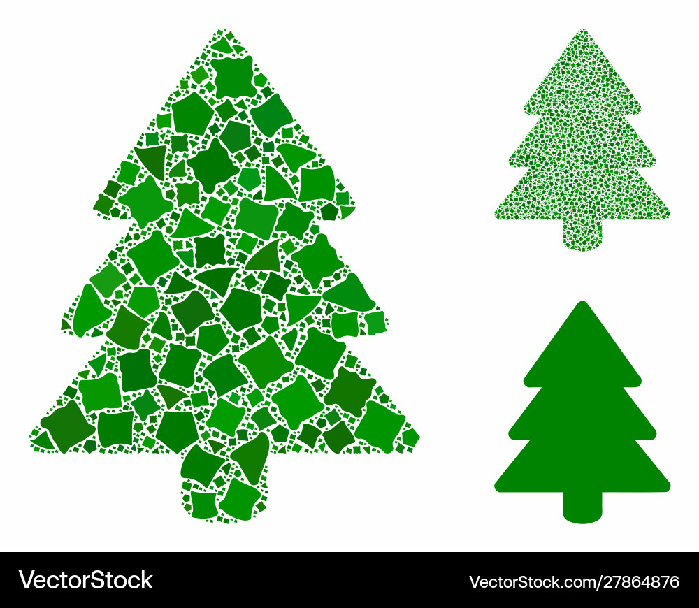Fir-tree composition icon humpy elements Fir-tree composition icon humpy elements vector image