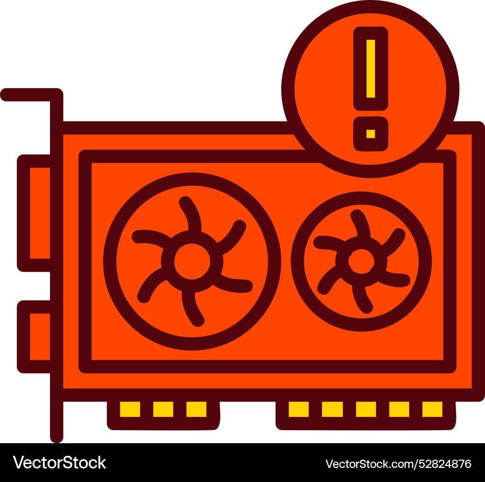 Gpu error icon design vector image