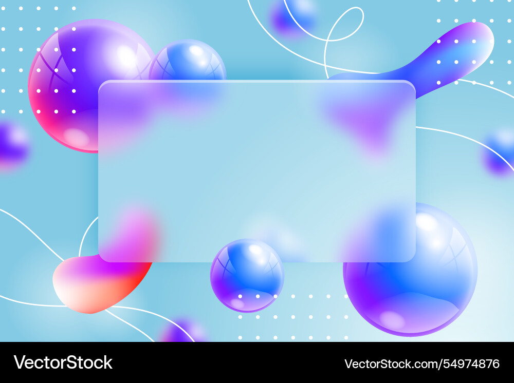 Gradient glassmorphism background vector image