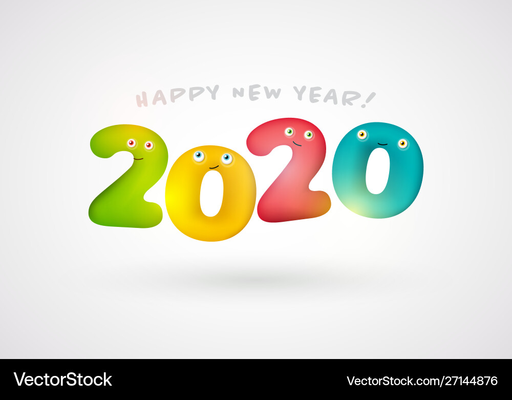 Happy new 2020 year design with colorful numbers Happy new 2020 year design with colorful numbers vector image