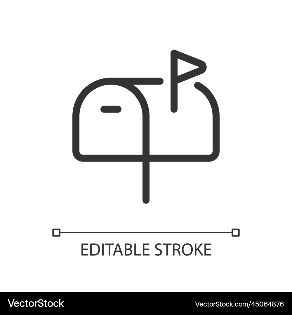 Mailbox pixel perfect linear ui icon Vector Image