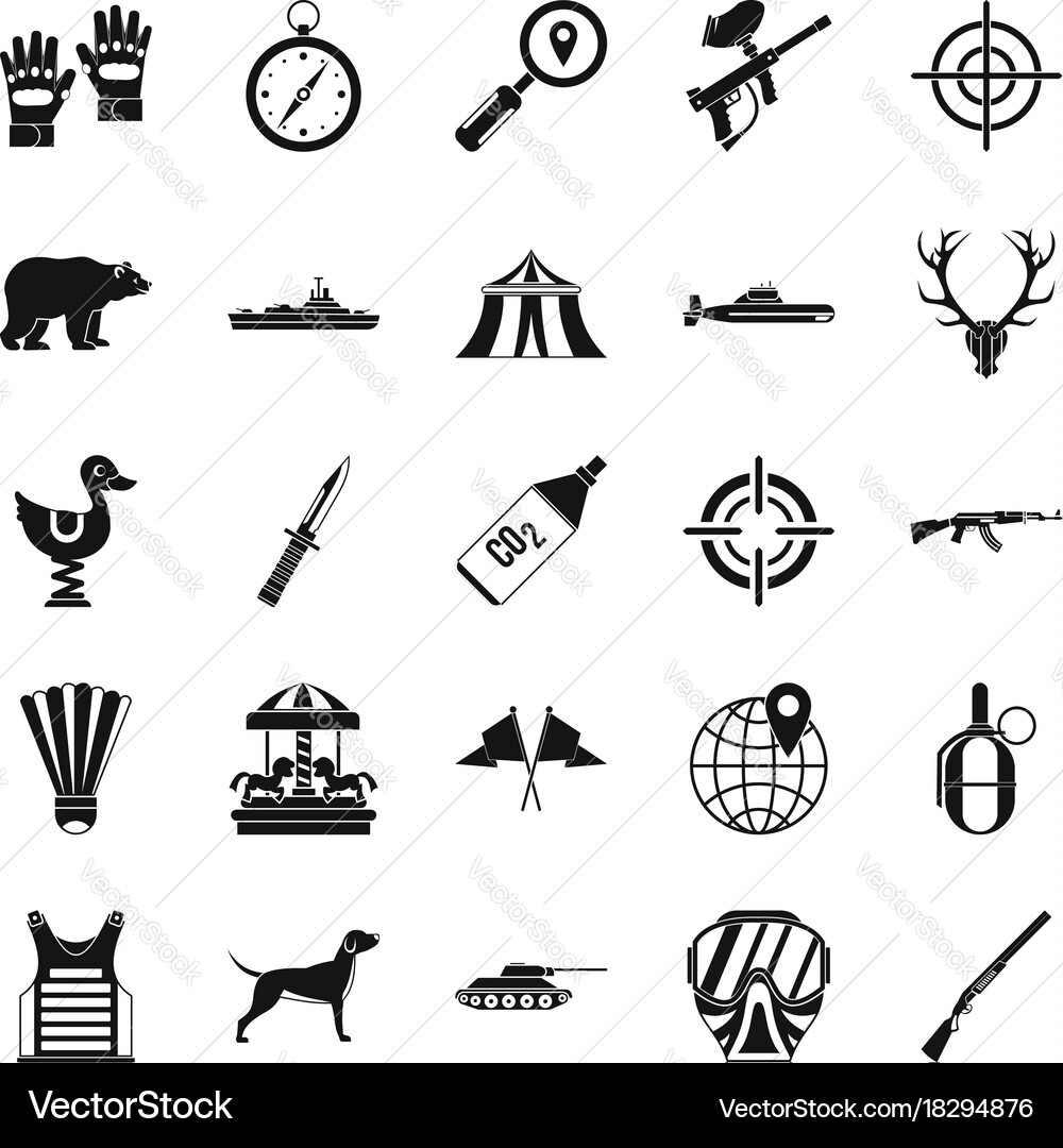 Purpose icons set simple style vector image