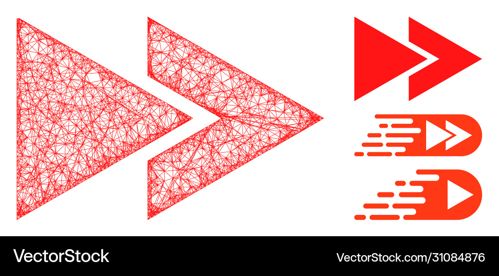 Rewind forward polygonal web mesh Vector Image