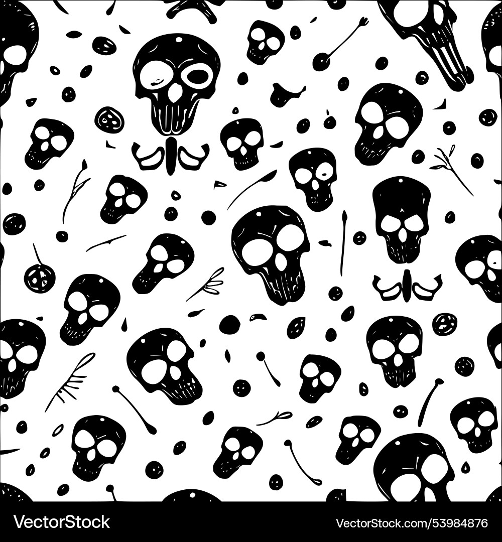 Skeletons abstract pattern seamless Skeletons abstract pattern seamless Vector Image