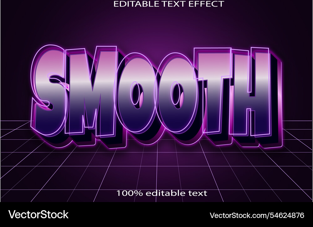 Smooth editable text effect 3d emboss neon style Smooth editable text effect 3d emboss neon style vector image