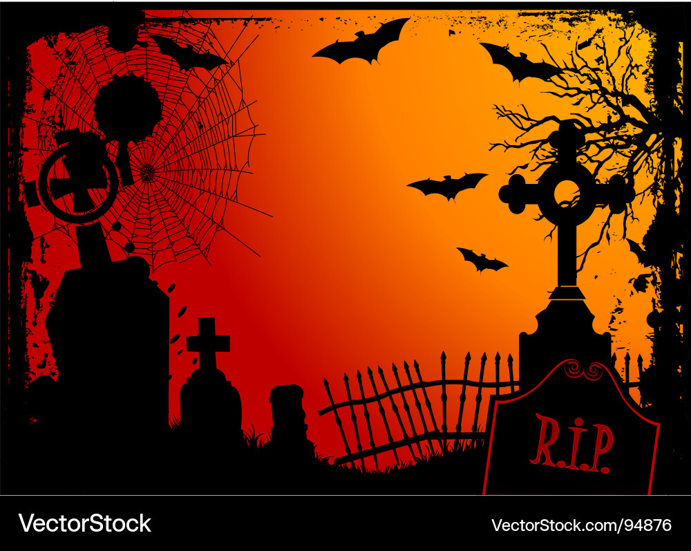 Spooky Halloween Cemetery vector image