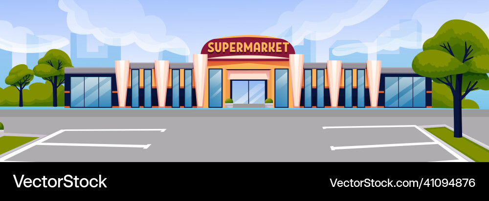 Supermarket Parking Lot Royalty Free Vector Image