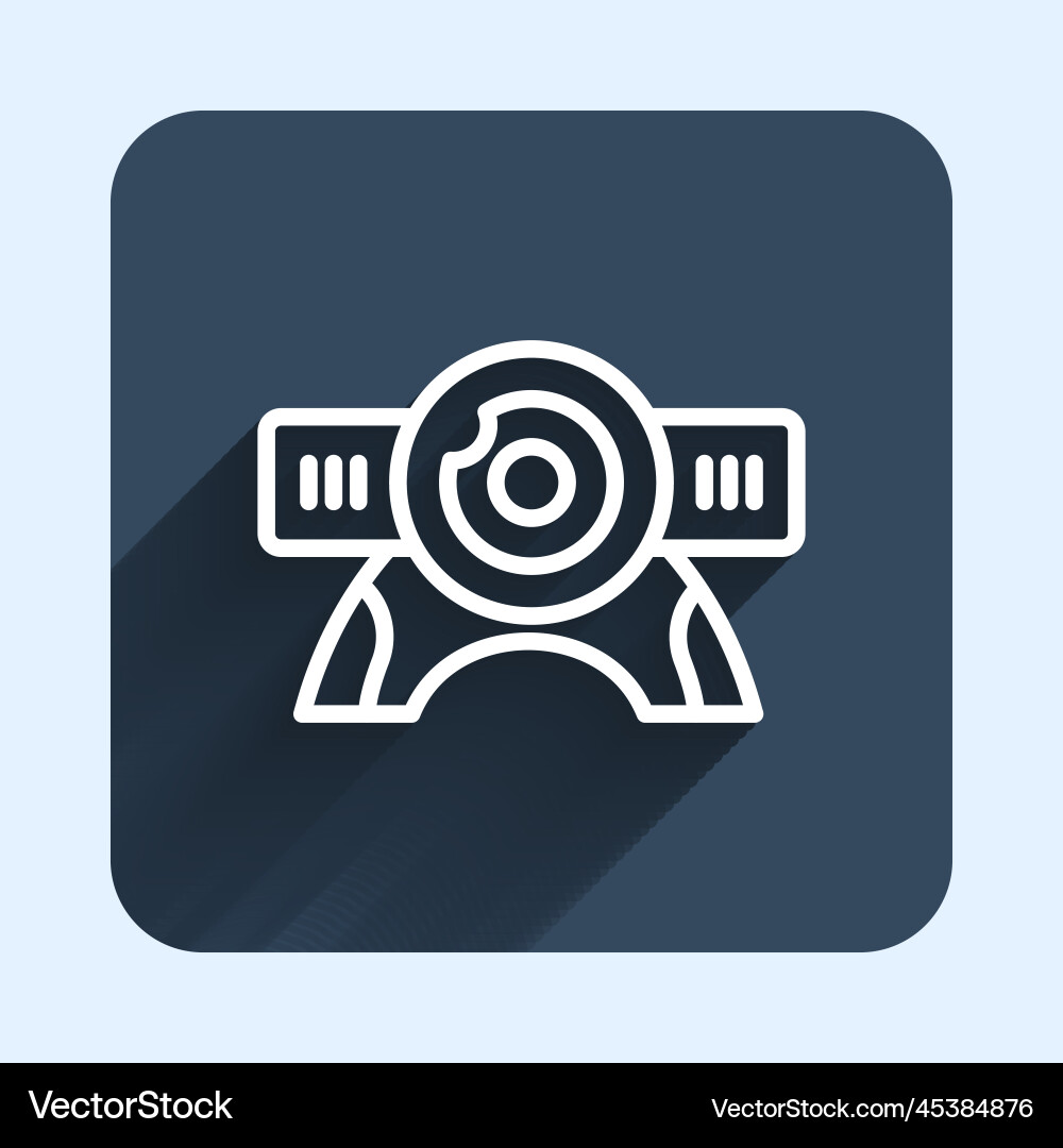White line web camera icon isolated with long Vector Image