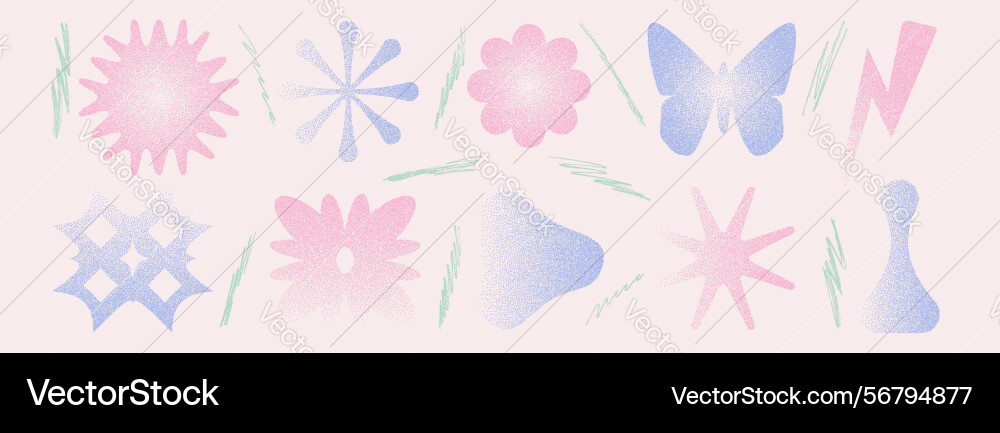 Abstract grainy figures with noise gradient Abstract grainy figures with noise gradient vector image