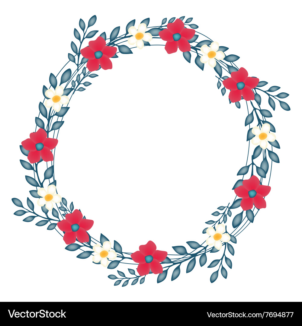 Autumn Floral Wreath Vector Image