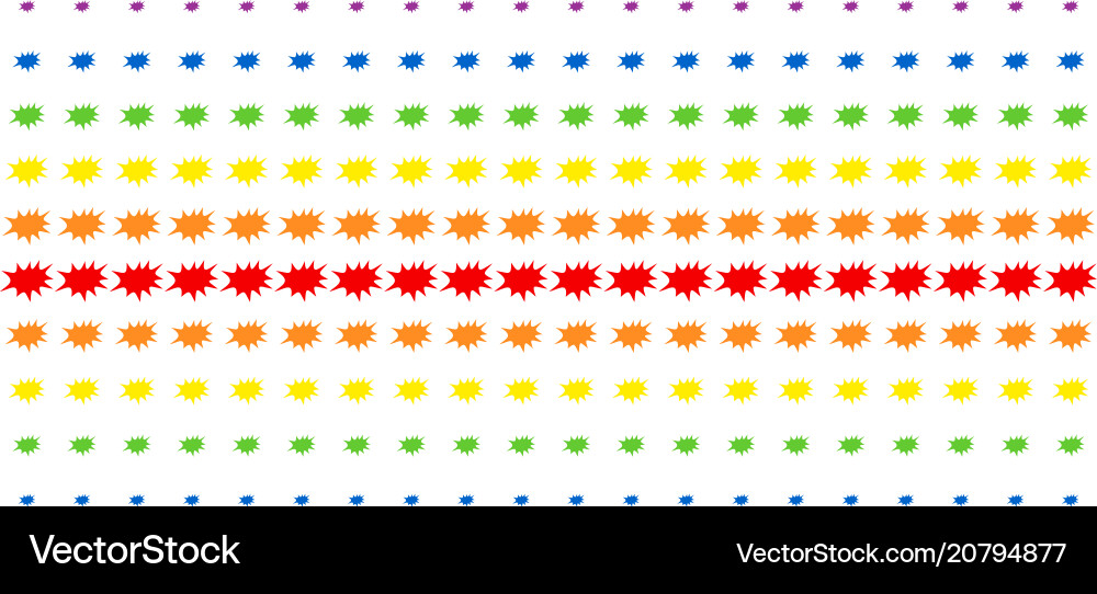 Boom bang shape halftone spectrum array Boom bang shape halftone spectrum array Vector Image