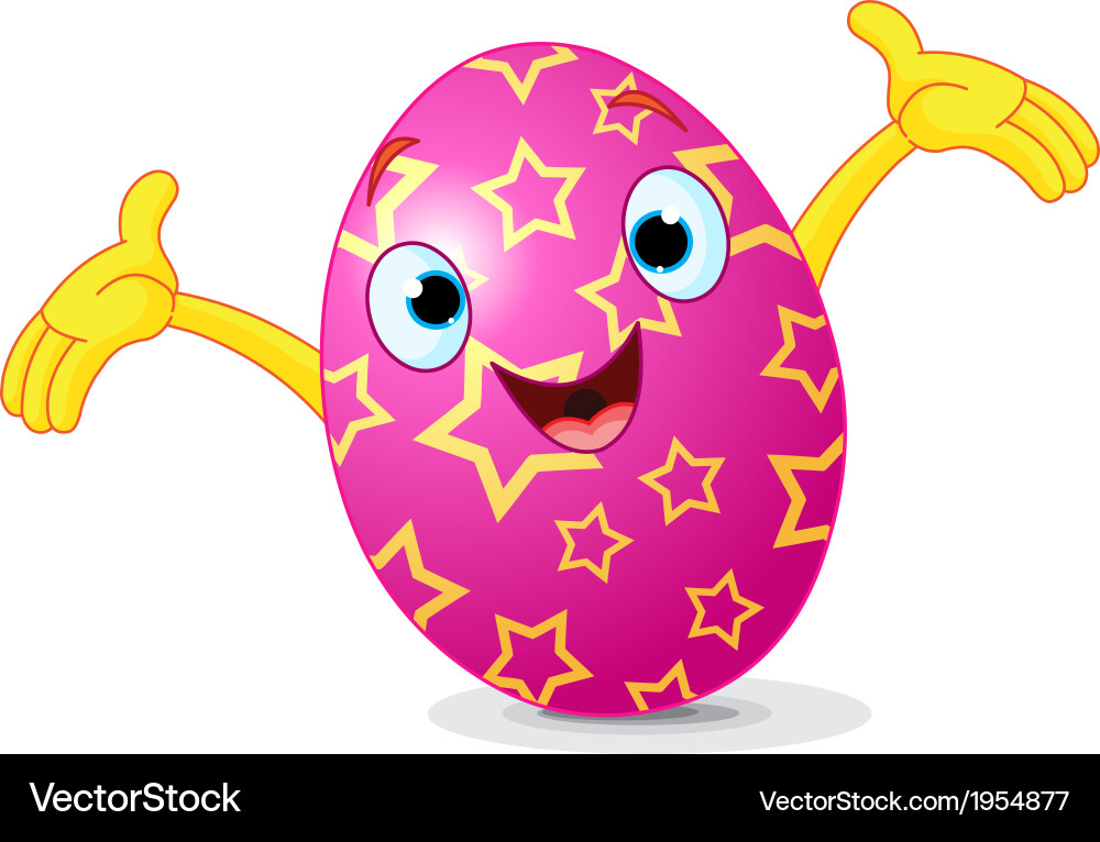 Cheerful Easter Egg Character Vector Image