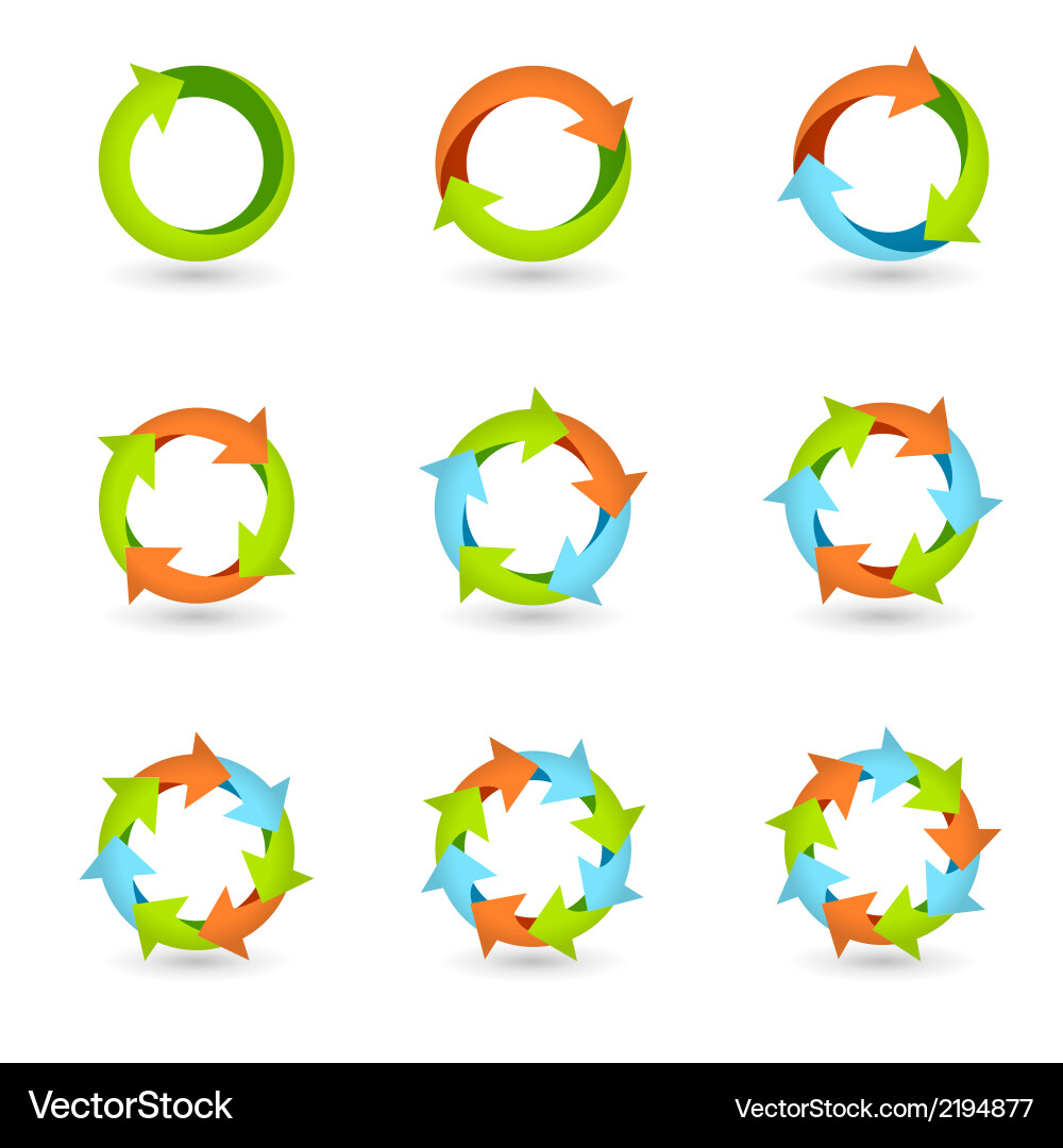 Circular Arrow Icons - Cycle & Repeat Vector Image