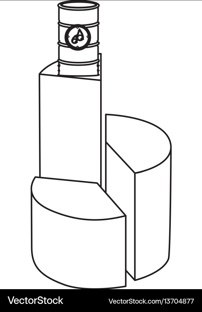 Circular graph statistic with barrel of fuel Vector Image