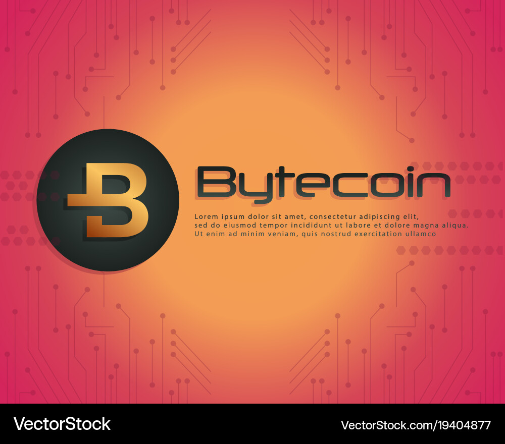 Collection background bytecoin blockchain style vector image