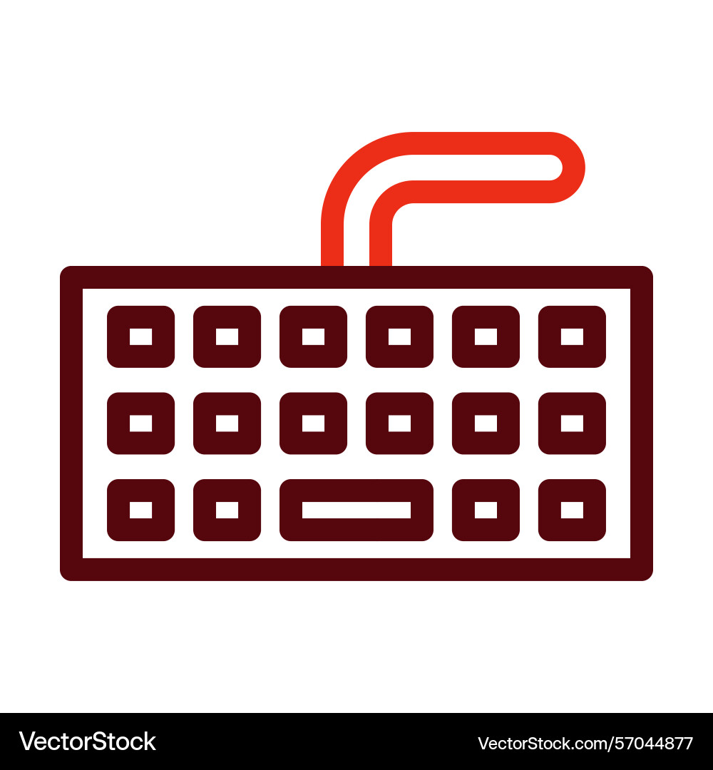 Computer keyboard thick line two color icons vector image
