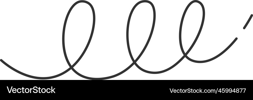 Curly line abstract shape design Vector Image