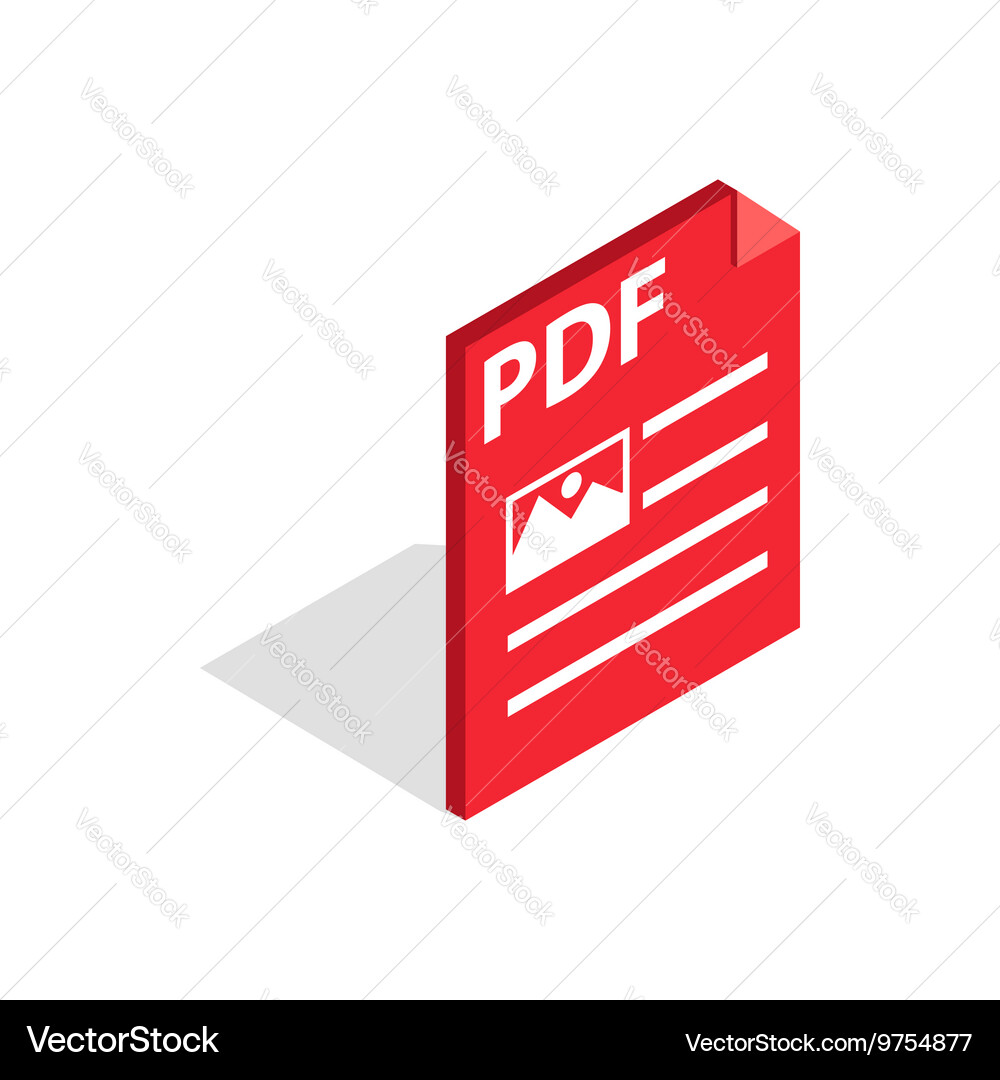 Document file format pdf icon isometric 3d style vector image